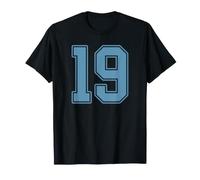 Uniforme de Joueur numéro 19 en Jersey Bleu Clair #19 T-Shirt