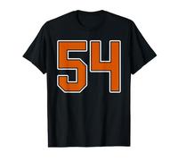 Uniforme de Joueur numéro 54 en Jersey Orange brûlé Blanc #54 T-Shirt Graphique avec Valeur