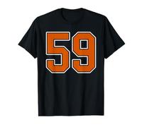 Uniforme de Joueur numéro 59 en Jersey Orange brûlé Blanc #59 T-Shirt Graphique avec Valeur