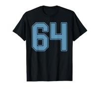 Uniforme de Joueur numéro 64 en Jersey Bleu Clair #64 T-Shirt Graphique avec Valeur
