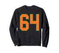 Uniforme de Joueur numéro 64 en Jersey Orange et Vert #64 Sweatshirt