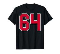 Uniforme de Joueur numéro 64 en Jersey Rouge Blanc #64 T-Shirt