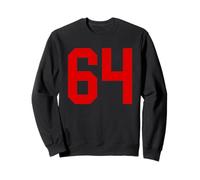 Uniforme de Joueur numéro 64 en Jersey Rouge Vif #64 Sweatshirt