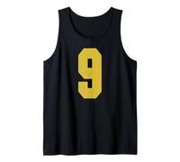 Uniforme de Joueur numéro 9 en Jersey doré Ancien Noir #9 Débardeur