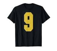Uniforme de Joueur numéro 9 en Jersey doré Ancien Noir #9 T-Shirt