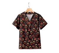 Uniforme de Noël imprimé, chemise à manches courtes, blouse chirurgicale, vente en gros, vêtements travail for médecins et infirmières, femmes hommes, dentistes Pour Hôpitaux, Cliniques(Color10,M)