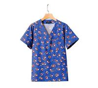 Uniforme de Noël imprimé, chemise à manches courtes, blouse chirurgicale, vente en gros, vêtements travail for médecins et infirmières, femmes hommes, dentistes Pour Hôpitaux, Cliniques(Color12,L)
