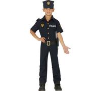 Uniforme de police Costume de carnaval Enfants Set de jeu Uniforme Cappy Vêtements d'intervention Uniform Look Outfit Action, Taille : 140/146 Couleur : Bleu