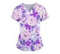 Uniforme de soins infirmiers, vêtements travail for infirmières, clinique, hôpital, t-shirt décontracté à manches courtes, chemisier for femmes, médical Pour Hôpitaux, Cliniques(Color2,XX-Large)