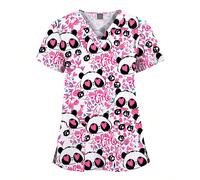 Uniforme de spa imprimé de dessin animé, uniformes de salon de beauté et de animalerie, Top ajusté tendance, tenue de médical pour femmes, blouse de laboratoire L,M,S,XL,XXLAnimal,Cartoon,Noël,Géométr