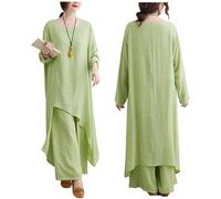 Uniforme de Tai Chi pour Femmes, Manches Longues, Tenues de Kung Fu, Vêtements d'arts Martiaux en Coton et Lin,Green-M
