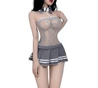 Uniforme d'écolière japonaise cosplay perspective tentation mignon anime marin costume sexy (gris)