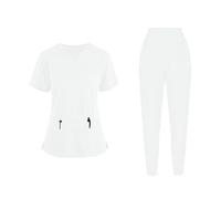 Uniforme Médicale Femme Élastique Ensemble: Haut et Pantalons + Blouse Medicale Femme/Vêtements Médicals Tenue Infirmiere Professionnelle Soldes d'été Vêtements de Travail et Uniformes Cadeau