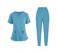 Uniforme Médicale Femme Élastique Ensemble: Haut et Pantalons + Blouse Medicale Femme/Vêtements Médicals Tenue Infirmiere Professionnelle Soldes d'été Vêtements de Travail et Uniformes Cadeau