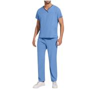 Uniforme Médicale Homme Ensemble Haut Et Pantalons + Blouse Medicale Hommes Vêtements de Travail Uniformes Tenue Aide Soignante Professionnelle Infirmière Esthétique Tenue Infirmiere Professionnelle