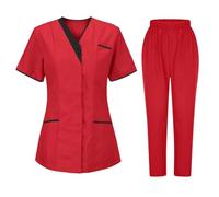 Uniforme MéDicale Unisexes Ensemble 2 PièCes Haut Et Pantalons Blouse avec Poches Tenue Aide Soignante Professionnelle VêTement MéDical LéGer VêTements De Travail Et Uniformes