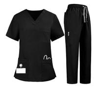 Uniforme Médicale Unisexes Ensemble: Haut et Pantalons + Blouse Medicale Femme/Homme - Tenue Aide Soignante Professionnelle Vêtement médical