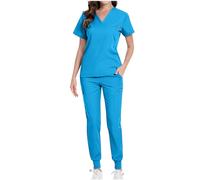 Uniforme MéDicale Unisexes Ensemble Haut Et Pantalons Medicale Blouse Femme/Homme Tenue Aide Soignante VêTement MéDical Tenue Infirmiere Professionnelle Couleur Unie Vêtements de Travail et Uniformes