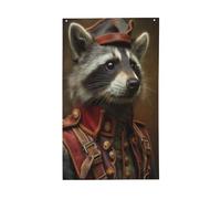 Uniforme militaire de raton laveur - Drapeaux de maison - 91 x 152 cm - Avec œillets - Décoration d'intérieur et d'extérieur