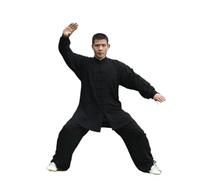Uniforme Tai Chi en coton, vêtements Wushu Kung Fu for enfants et adultes, costume Wing Chun des Arts martiaux, costume Tang de Performance Taichi, Taiji pour Tai Chi, Arts Martiaux(Black,XXS)
