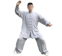 Uniforme traditionnel chinois unisexe de Tai Chi en coton et soie mélangée pour arts martiaux pour la pratique du Kung Fu le matin, l'exercice et les tenues décontractées, 001, 3XL