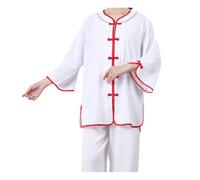 Uniformes traditionnelles d'arts martiaux, Uniforme de Tai Chi en lin et coton, tenue de pratique des arts martiaux, multicolore, plusieurs tailles(White,L)