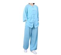 Uniformes traditionnelles d'arts martiaux, Uniforme de Tai Chi en lin et coton, tenue de pratique des arts martiaux, multicolore, plusieurs tailles(Blue,L)
