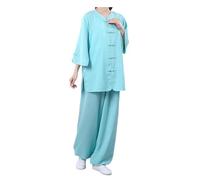 Uniformes traditionnelles d'arts martiaux, Uniforme de Tai Chi en lin et coton, tenue de pratique des arts martiaux, multicolore, plusieurs tailles(Green,XL)