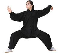 Uniformes traditionnelles d'arts martiaux, Uniforme de Tai Chi Unisexe Multicolore Plusieurs Tailles(Black,XXL)