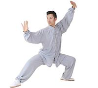 Uniformes traditionnelles d'arts martiaux, Uniforme de Tai Chi Unisexe Multicolore Plusieurs Tailles(Grey,S)