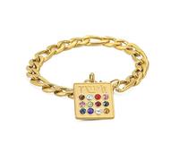 unift 12 Tribus D'Israël Plastron Pendentif Bracelet Pour Femmes Hommes En Acier Inoxydable Rétro Juif Douze Pierre De Naissance Pendentif Bracelet Amulette Bijoux (or)