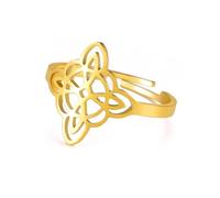 Unift Bague avec Cœur en Forme de Nœud de Sorcière pour Femme en Acier Anox - Bague d'Ouverture du Nœud Celtique de l'Amour - Bijoux Cadeaux Irlandais, Acier inoxydable, Aucune pierre précieuse