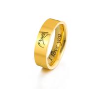 UNIFT Bague de promesse pour couple avec gravure « I Love You » et motif de promesse Pinky pour homme et femme pour la Saint-Valentin, un anniversaire de mariage, Acier inoxydable, Aucune pierre