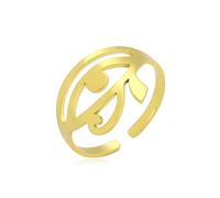 unift Bague œil d'Horus Ankh Croix pour homme et femme Acier inoxydable Simple Mode Symbole égyptien antique Œil d'Horu Bague ouverte Amulette Protection Égyptienne, Bijoux en acier inoxydable, sans