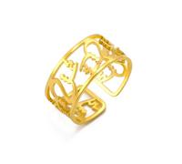 UNIFT Bague musulmane islam pour homme et femme en acier inoxydable Mohammad Calligraphie Coran Lettre arabe Ouverture Bagues religieuses Bijoux religieux Cadeaux de l'Aïd Ramadan, Acier inoxydable