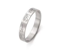 UNIFT Bagues de croix Ankh Œil d'Horus pour femmes et hommes en acier inoxydable - Symbole des anciens Égyptiens - Bague de protection Amulette Ankh Œil d'Horus (argent, 11)