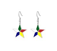 UNIFT Boucles d'oreilles Druze en forme d'étoile cinq couleurs en acier inoxydable pour femme - Symbole religieux culturel druze - Cadeau pour la famille et les amis druzes