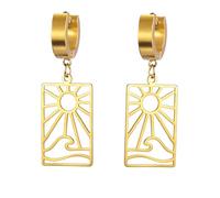 UNIFT Boucles d'oreilles en acier inoxydable avec motif lever de soleil et coucher de soleil pour homme et femme