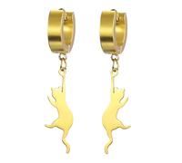 UNIFT Boucles d'oreilles pendantes en acier inoxydable avec silhouette de chat à suspendre - Cadeau idéal pour les amoureux des animaux, One Size, Acier inoxydable, Pas de pierre précieuse