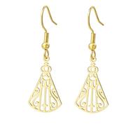 UNIFT Boucles d'oreilles Vierge Marie pour femme en acier inoxydable avec lignes creuses et symbole Sainte Mère Maria, One Size, Acier inoxydable, Pas de gemme
