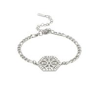 unift Bracelet Boussole Rune Viking pour Femmes Hommes Acier Inoxydable Chic Fashion Viking Nordic 24 Alphabet Runes Disc Pendentif Bracelet Amulette Bijoux Cadeau (Argent 1)
