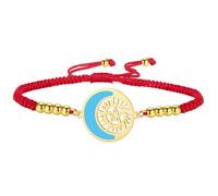 unift Bracelet Croissant de Lune et Soleil pour Femme en Acier Inoxydable avec Pendentif Pentagramme Surnaturel - Cadeau d'Anniversaire (or-R)