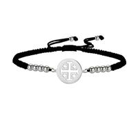 UNIFT Bracelet croix de Jérusalem en acier inoxydable Croisé | Réglable - Cadeau religieux chrétien - Cadeau de confirmation de baptême - Bracelet pour homme et femme