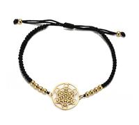 UNIFT Bracelet cube Metatron pour homme et femme en acier inoxydable style géométrie sacrée sceaux d'archange avec une perle colorée tissage bracelet réglable Talisman bijoux, Acier inoxydable