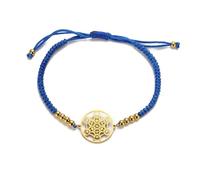 UNIFT - Bracelet Cuvette Metatron pour Femmes et Hommes, Acier Inoxydable, Style Géométrie Sacrée, Sceaux d'Archange avec Perle, Tissu Coloré, Bracelet Réglable, Talisman, Una talla, Acier inoxydable