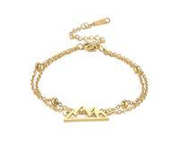 unift Bracelet de montagne pour femme en acier inoxydable creux style montagne double corde bijoux pour les amoureux de la nature (Or 1)