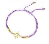 unift Bracelet de Nœuds de Sorcières pour Femmes Hommes en Acier Inoxydable Magie Sorcellerie Nœud de Sorcière avec une Perle Tissage Coloré Ajustable Bijoux Wiccan (Or-P 3)