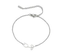 unift Bracelet de Tulipes pour Femmes en Acier Inoxydable Bracelets de Tulipes élégants et Délicats Bijoux de Tulipes Cadeaux de Fête des Mères (Argent)