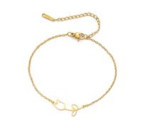 unift Bracelet de Tulipes pour Femmes en Acier Inoxydable Bracelets de Tulipes élégants et Délicats Bijoux de Tulipes Cadeaux de Fête des Mères (Or)