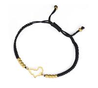 UNIFT Bracelet en acier inoxydable avec carte de l'Afrique pour homme et femme - Minimaliste - Cœur creux - Carte de l'Afrique - Contour du continent avec une perle - Tissage coloré - Bracelet